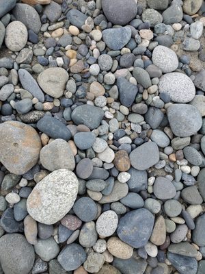 West Beach - many rocks and pebbles