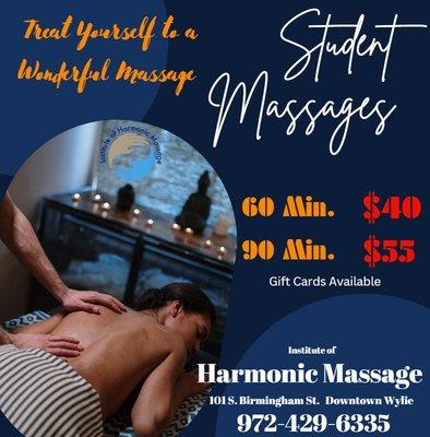 Student Massage Deals