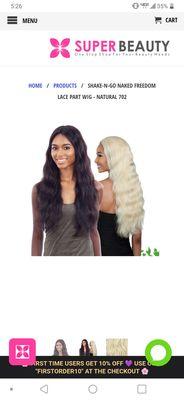 Shake-N-Go Naked 100% Human Hair Freedom Lace Part Wig, $220.80 from "SuperBeauty" retailer.