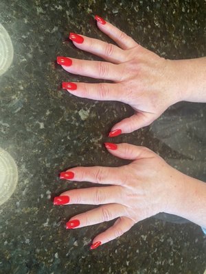 Another great job done by my nail spa....love the beautiful color.