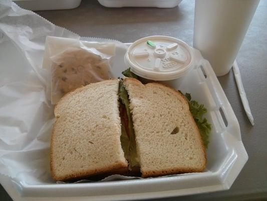 Janwich combo. Comes with coleslaw, cookie and lemonade tea