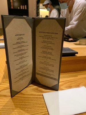 Omakase Bar Menu