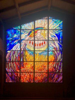 One of three stunning stained glass windows at Valley View Bible Church. Wish I could find out who the artist is!