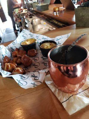 Lavender mule & Cincy soft pretzels...