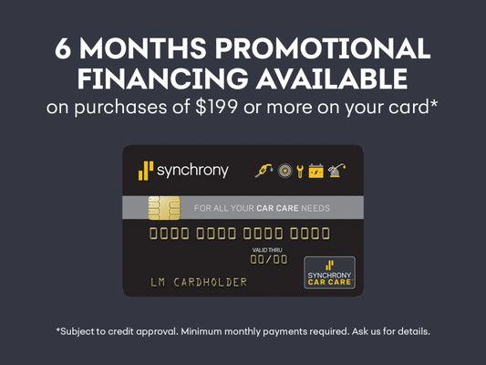 Financing Available. Reach out today to learn more.