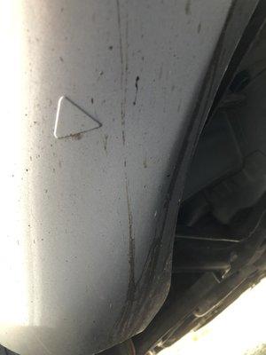 Rocker panel not cleaned or polished.