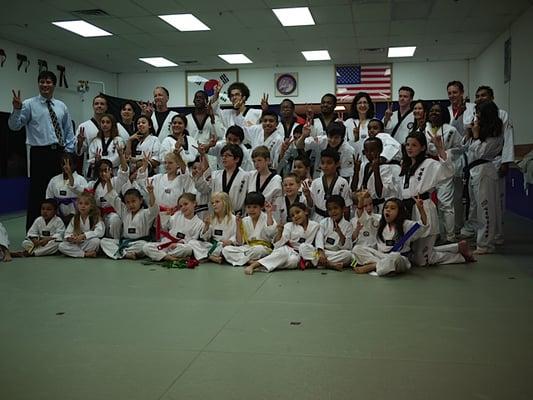 Recent photo of the students during a belt ceremony.