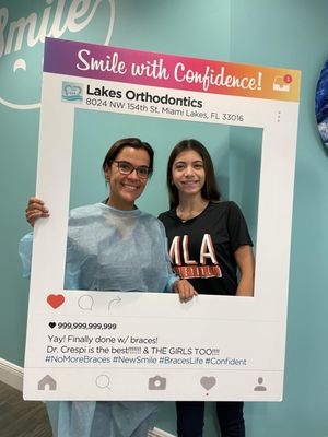 Dr. Crespi and Katelynn Perfect Smile thanks to Lakes Orthodontics