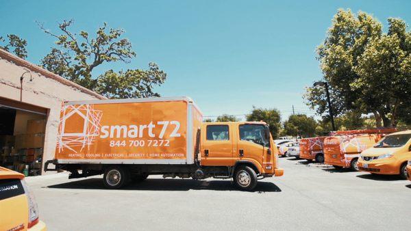 Fully stocked trucks ready to repair your HVAC.