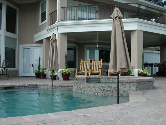 Paver decking.