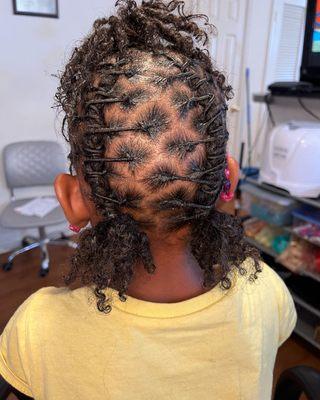 kids loc retwist + style