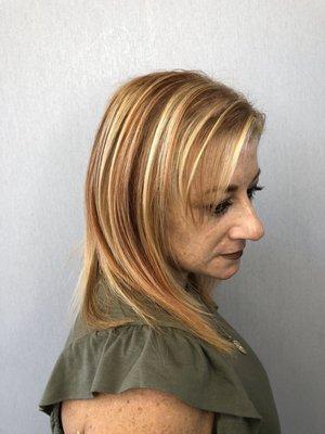 Balayage with lowlights