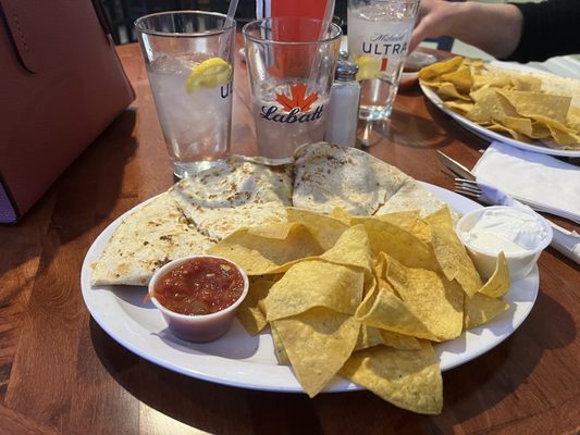 Chicken, bacon, ranch quesadillas