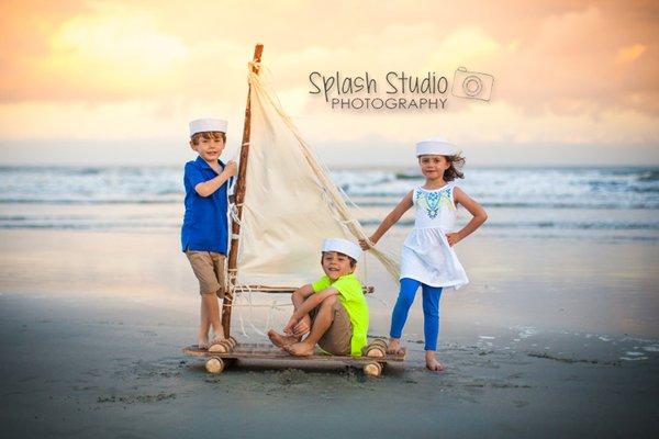 Kids beach portraits, North Myrtle Beach, SC.