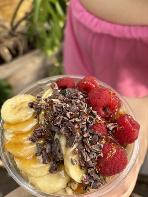 Peanut butter açaí bowl.