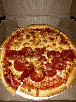 Small half cheese half pepperoni