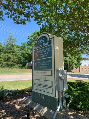 Sign on Cleveland Street for Family Dental Health