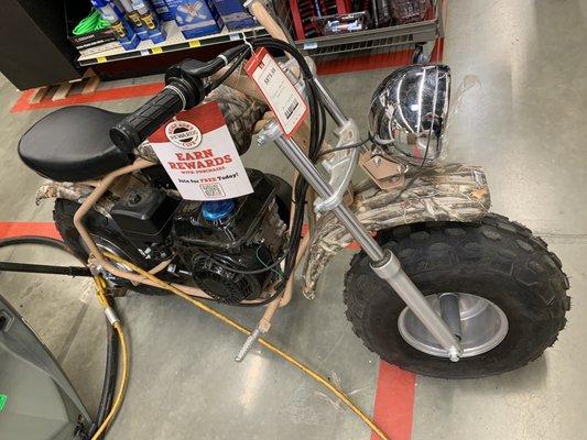 Camo mini bike. Cute!