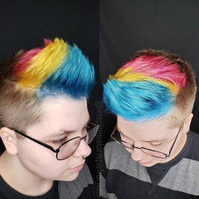 Funky color by stylist Lindsey