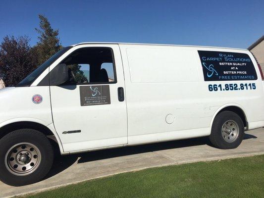 His carpet cleaning van