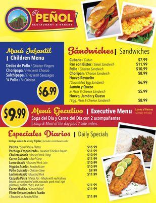 El Peñol Restaurant & Bakery * Menu Page 4 of 5