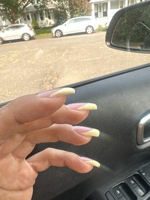 Nails not even painted on the sides