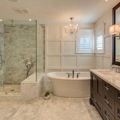 ccjrconstructionThe modern bathrooms in the season before us are clean and clear in color, with emphasis on plants and natural materials