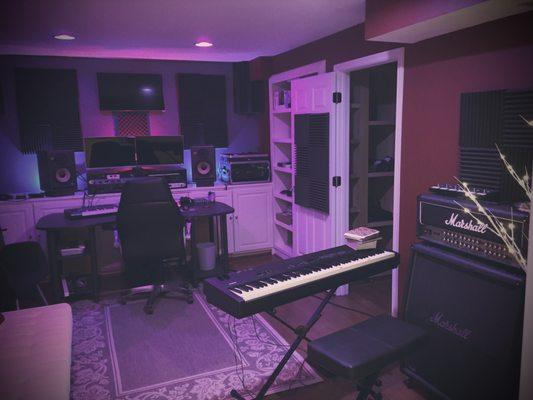 main room & vocal booth (right)