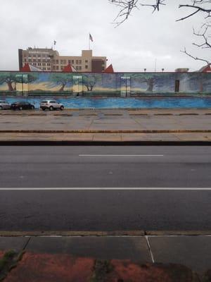 Mural on the side of the Town Talk building.