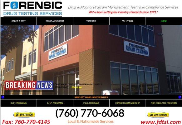 Theri name changed from CAL-TEST to FORENSIC Drug Testing Services, Inc.  Same great people!