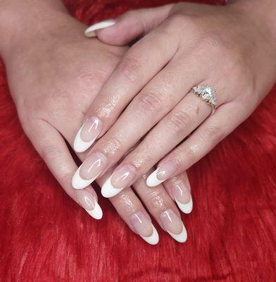 Gel Overlay of Natural Nails with French Tips