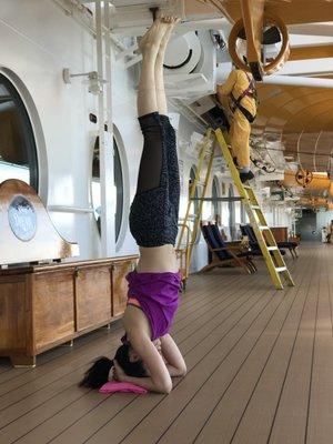 Instructor practicing during a cruise