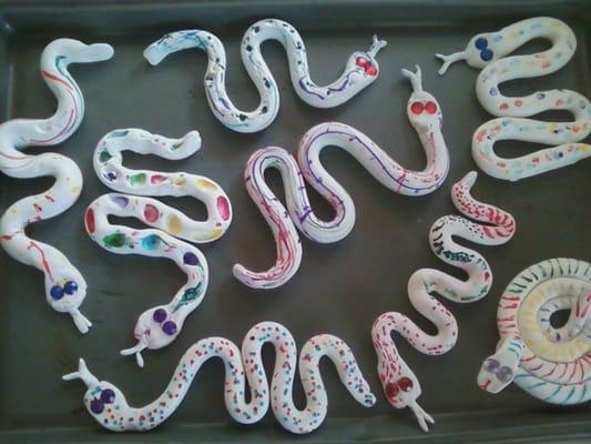 Cooked clay snakes