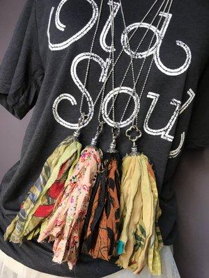 Custom made Sari Silk Necklaces & Graphic Tee