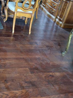 Wood Floor Prior to Cleaning. Proper floor care is essential and we guarantee satisfaction. 
(Picture of wood floor prior to cleaning)