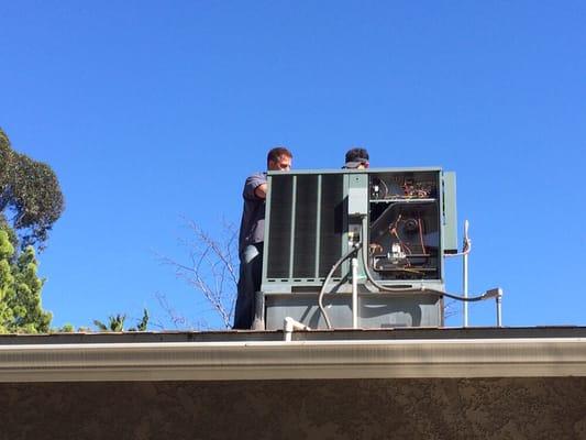 Kevin and is coworker servicing my AC unit. Very hard working guys that get the job done right! And very affordable prices.