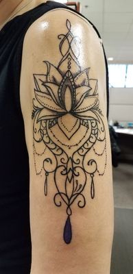 Lotus flower with mandala design.