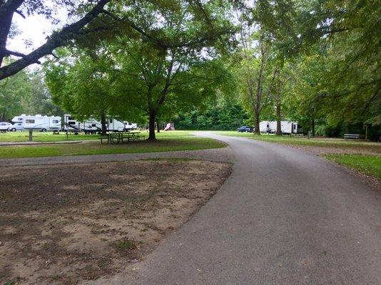 Paved campground road but site will be partially graveled