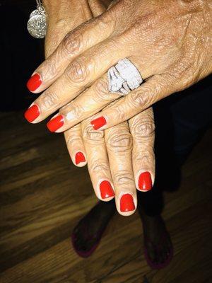 Nia got Ma Dukes right for the BIG 60th! No Gel, Just a regular Manicure