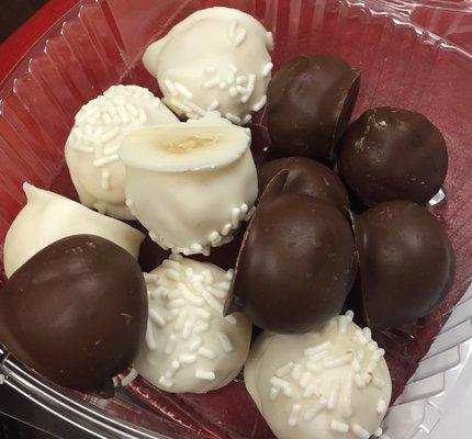 Buckeyes and white cake balls. Yum!