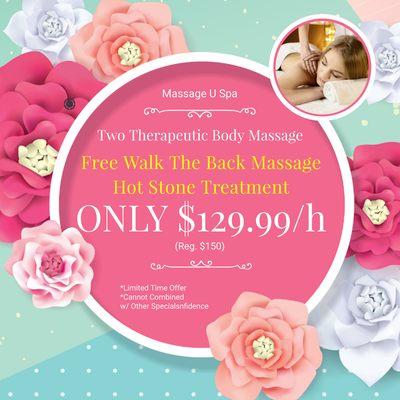 Two Therapeutic Body Massage ONLY $129.99/h