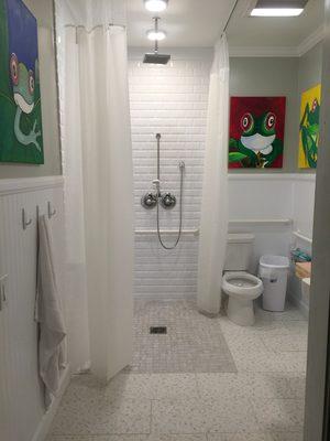 Level Entry Shower in a handicap accessible bathroom