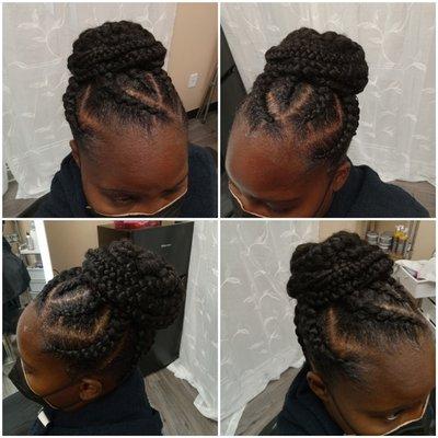 Large Cornrows with Extensions