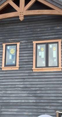 Window installation & Trim (pine wood)