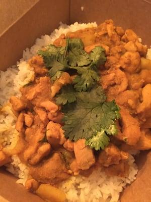 Chicken curry with mint chutney!