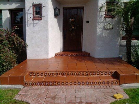 Porch tile install