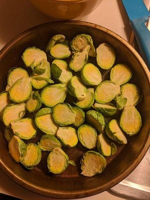 Brussel sprouts and to put them in the air fryer