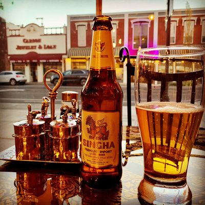 Enjoying a nice Singha beer  at The Basil Thai Cuisine here on Main St in Carson City, Nevada. Support Local Business! #SupportLocal