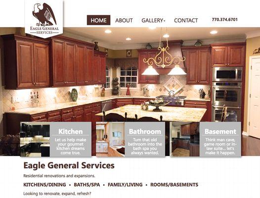 Website for Eagle General Contractors.