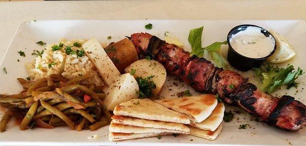 pork shish-kabob platter